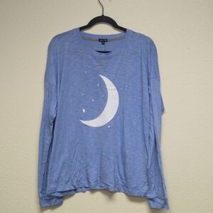 Cozy Zoe Lightweight Knit Moon Pajama Top